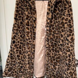 Leopard Print Faux Fur Coat